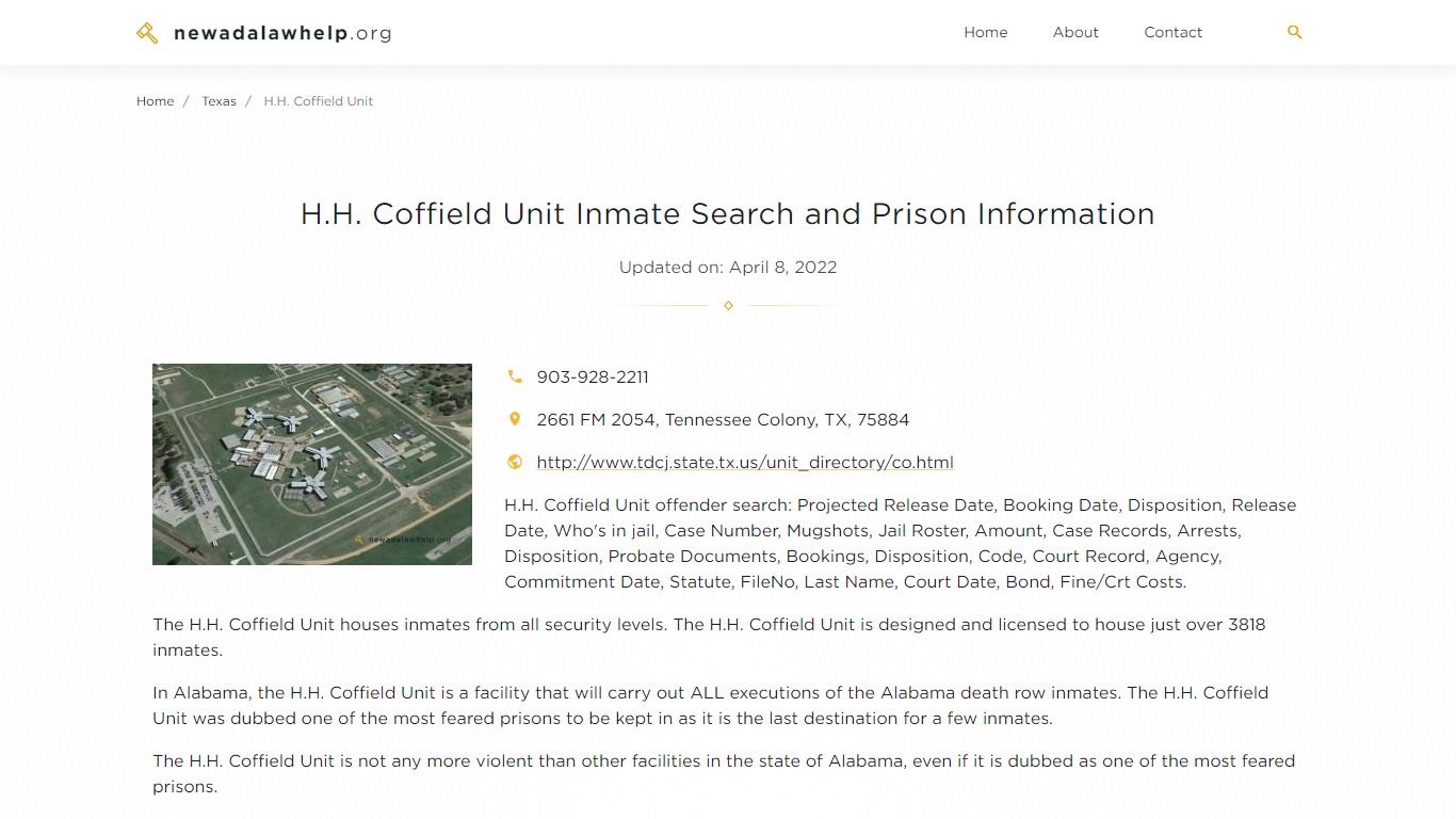 H.H. Coffield Unit Inmate Search, Visitation, Phone no ...